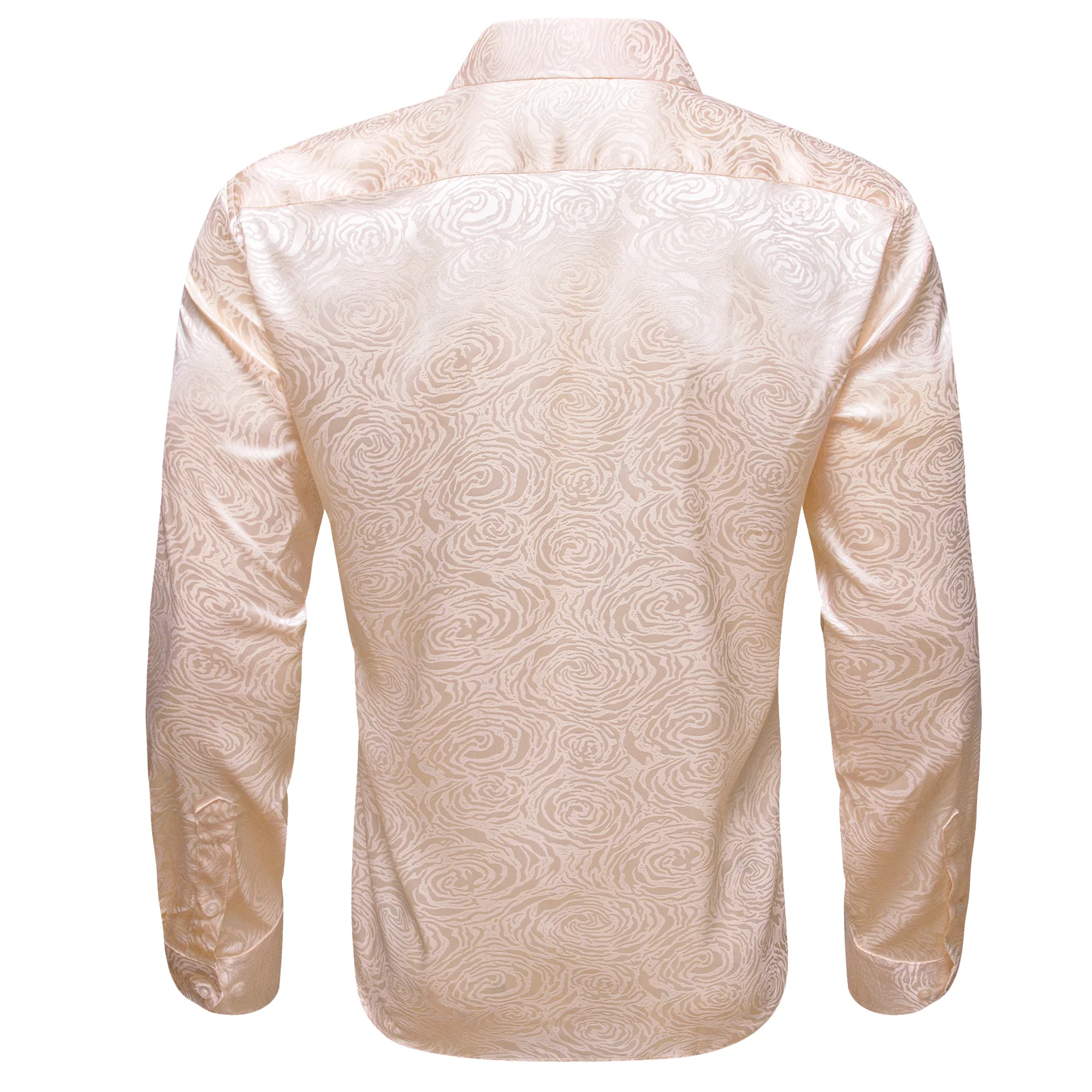 Light Pink Floral Rose Men's Long Sleeve Shirt