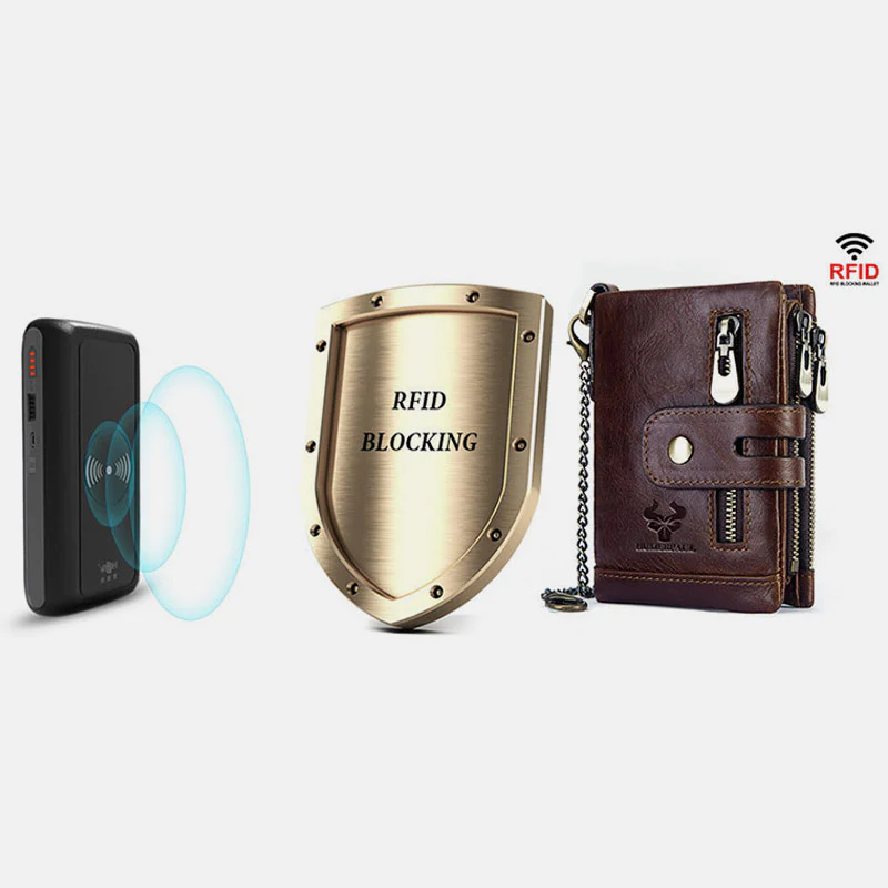 RFID Multifunctional LargeCapacity Genuine Leather Wallet
