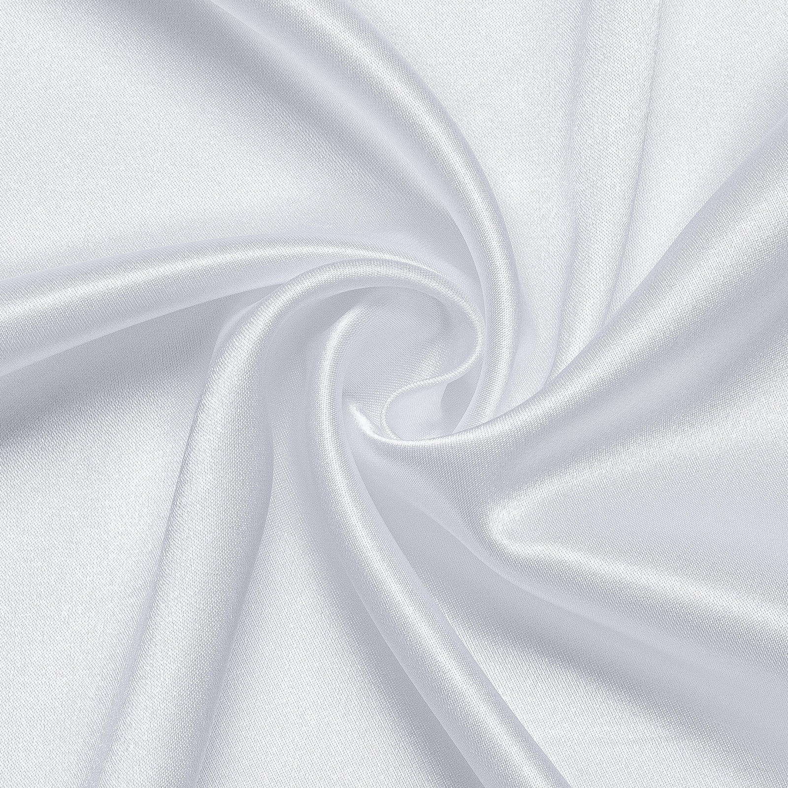 White Solid Satin Silk Men's Long Sleeve Business Shirt