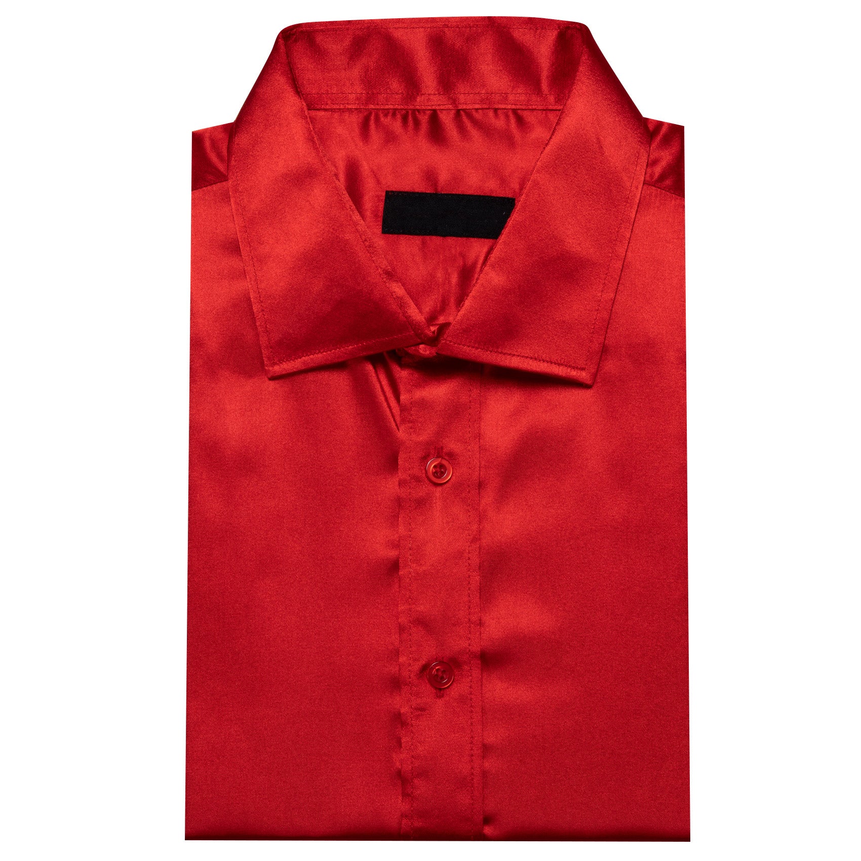 Crimson Solid Silk Men's Long Sleeve Shirt