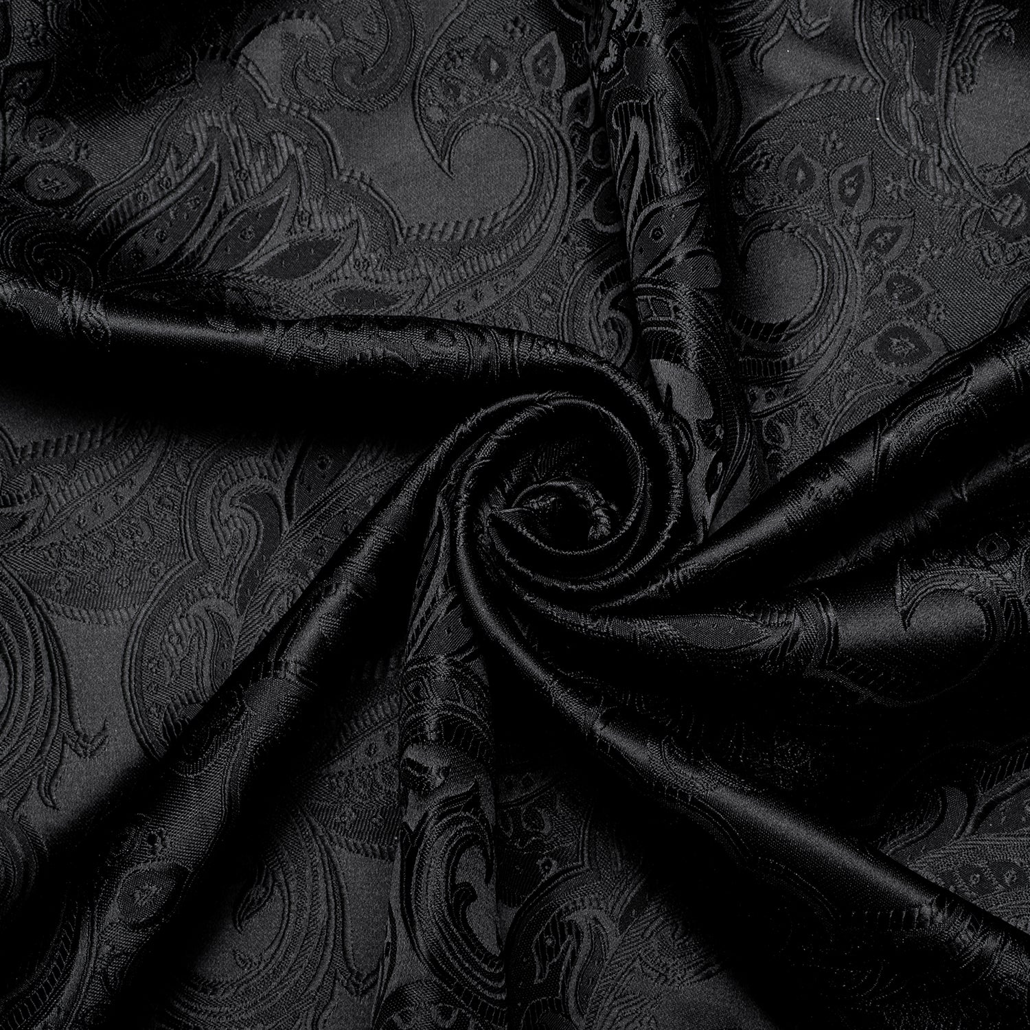 Black Floral Silk Men's Long Sleeve Shirt