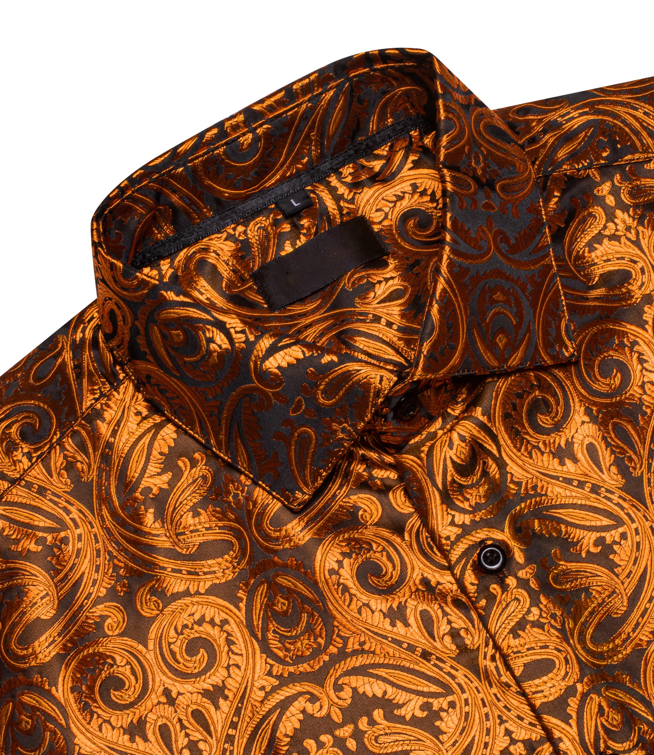 New Peru Paisley Silk Men's Long Sleeve Shirt