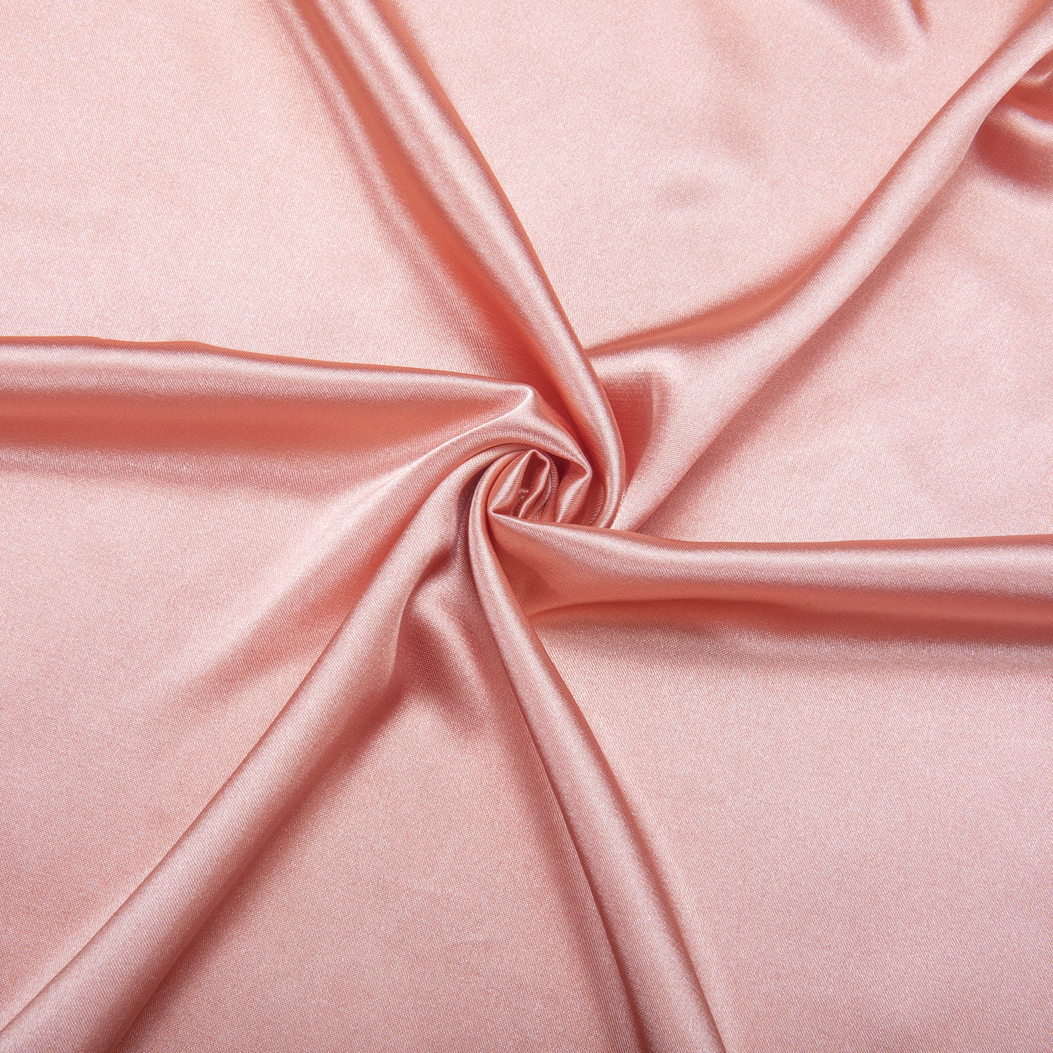 Coral Pink Solid Satin Men's Long Sleeve Shirt