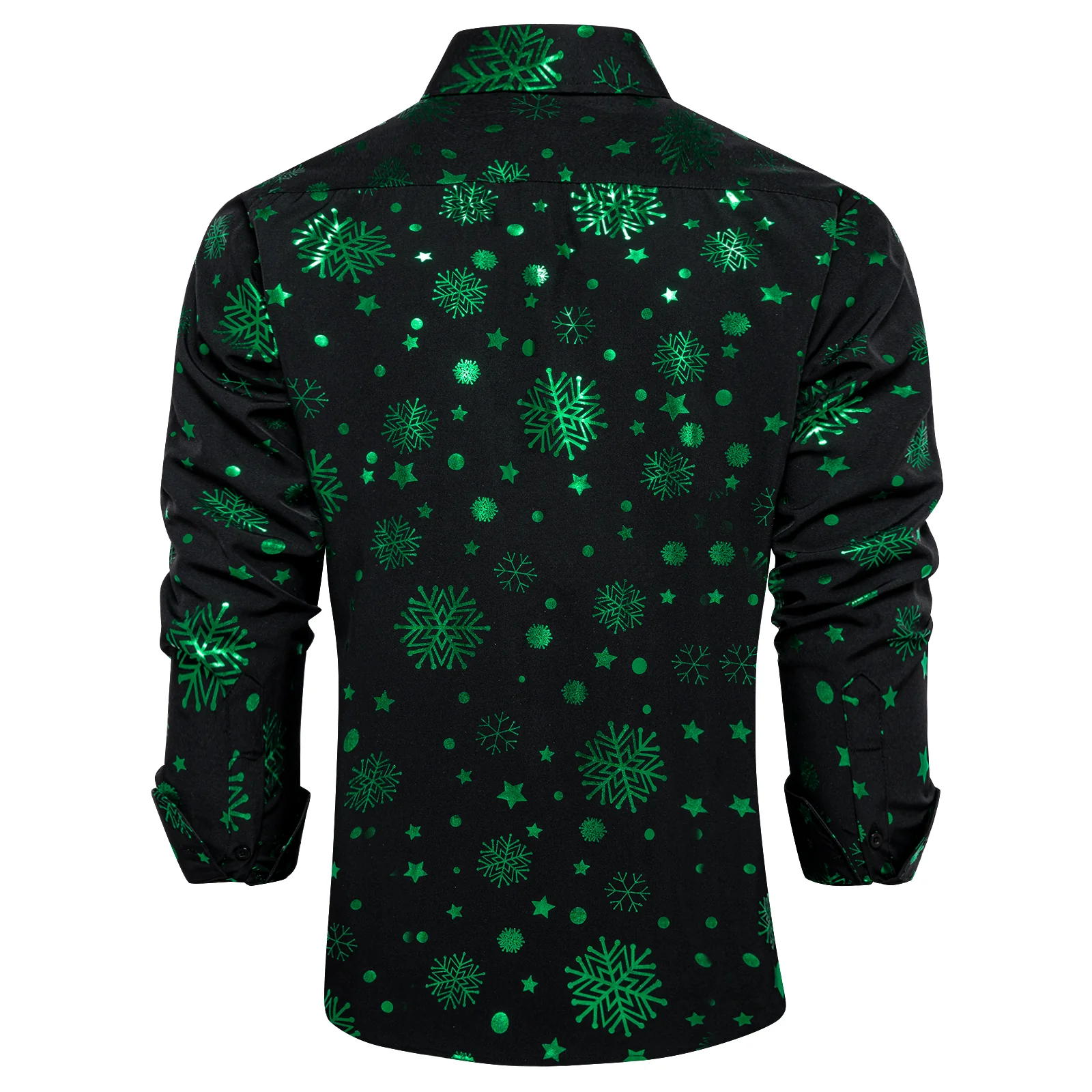 Black Green Snowflakes Long Sleeve Shirt Christmas