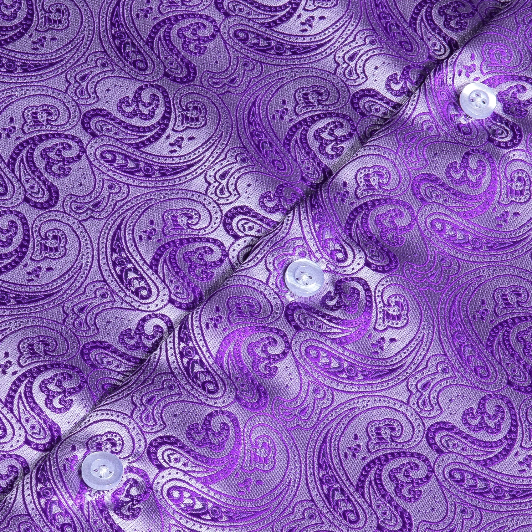 New Purple Paisley Style Silk Men's Long Sleeve Shirt