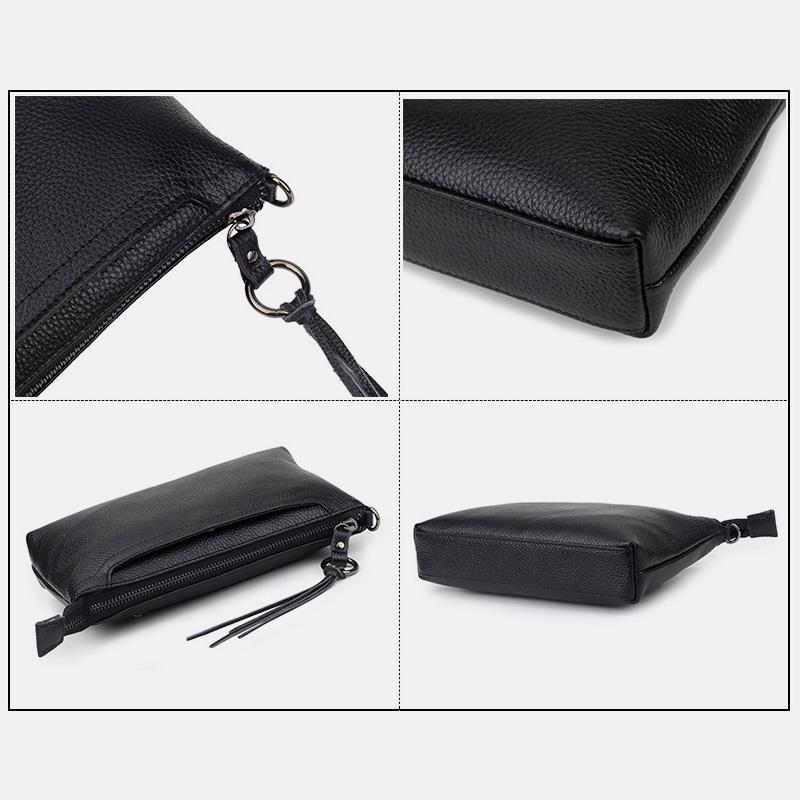 GenuineLeather Tassel Shoulder Crossbody Bag