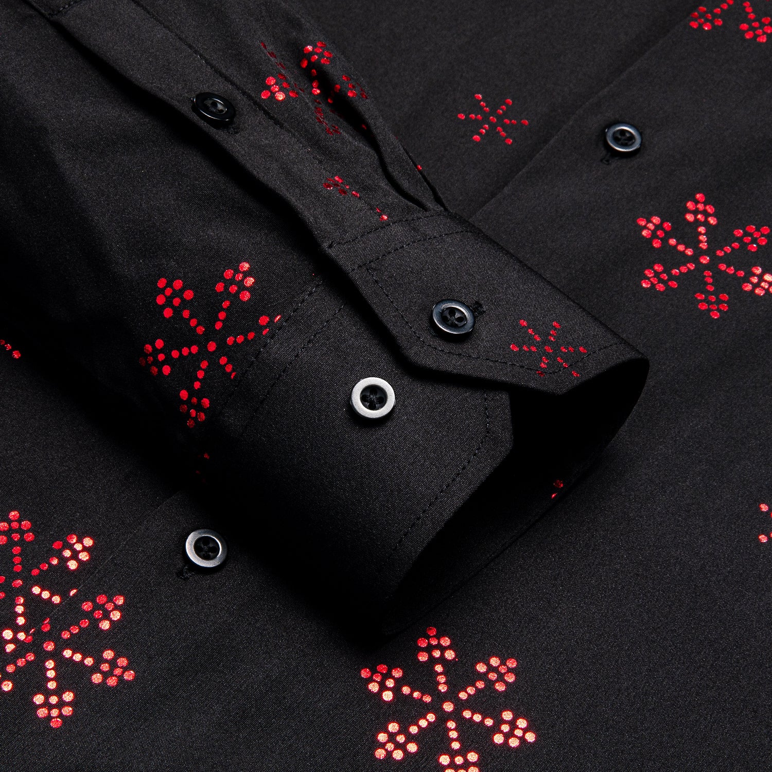 Black Christmas Red Snow Novelty Men's Long Sleeve Shirt