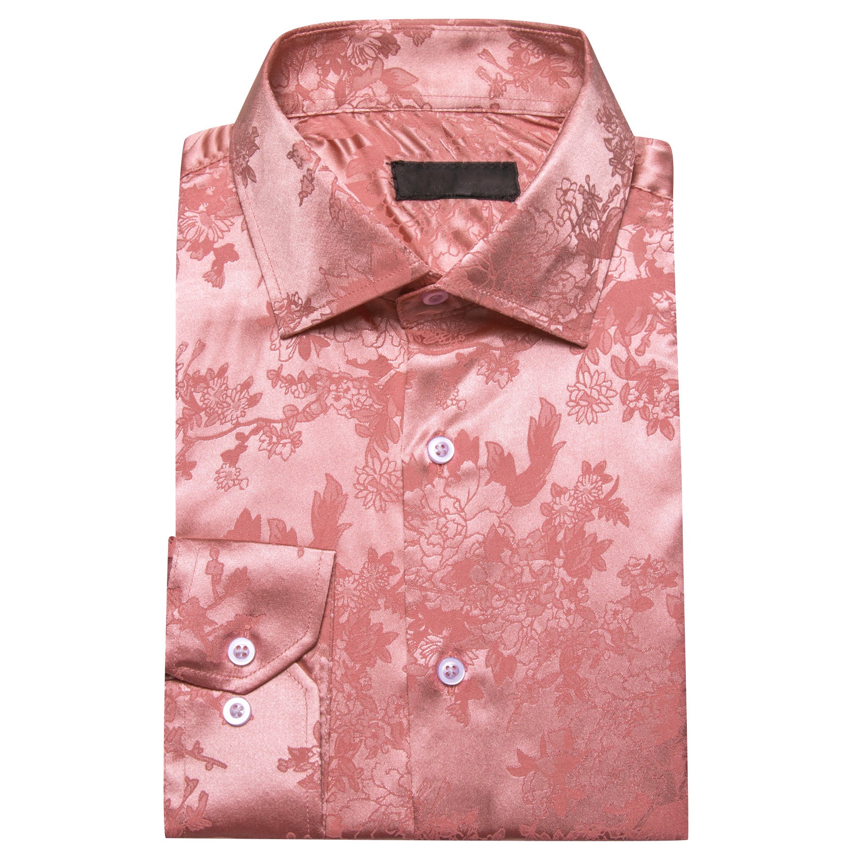 India Red Floral Men's Long Sleeve Shirt