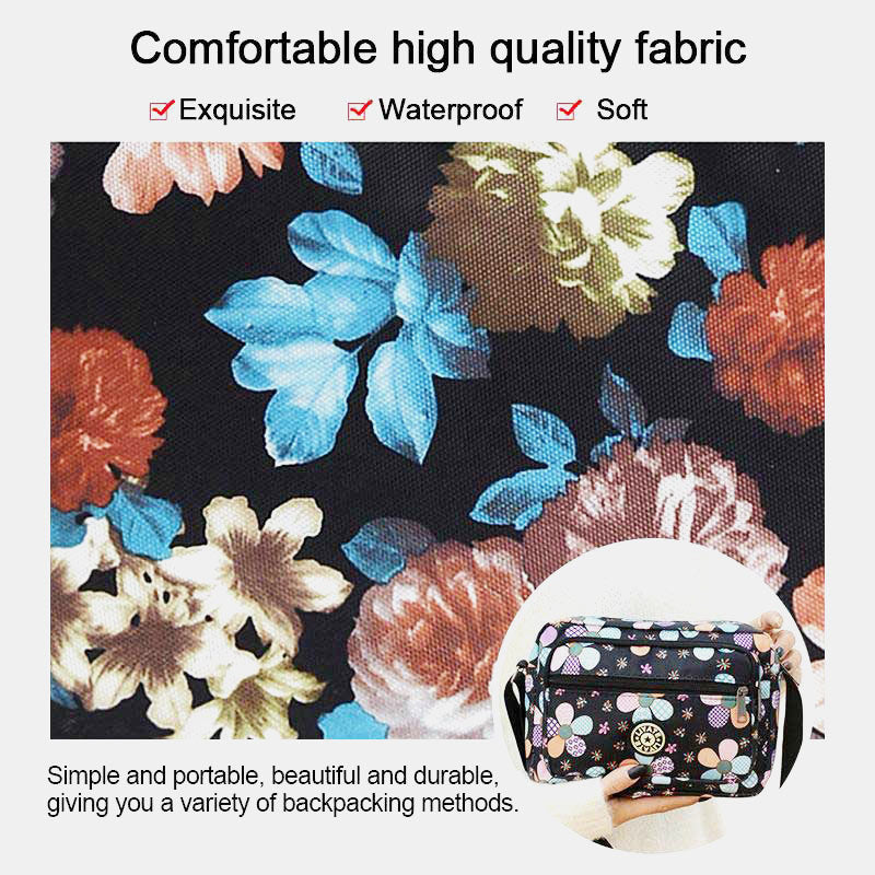 Large Capacity Printing Waterproof Nylon Shoulder Bag Crossbody Bag