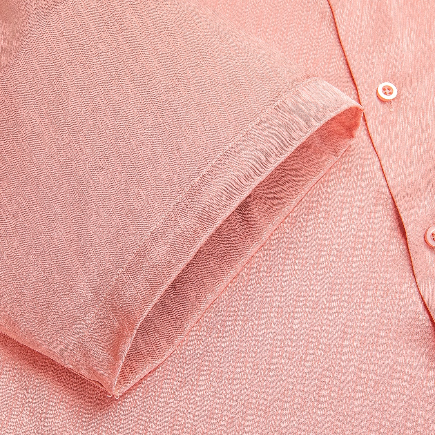 Pink Solid Silk Men's Short Sleeve Shirt