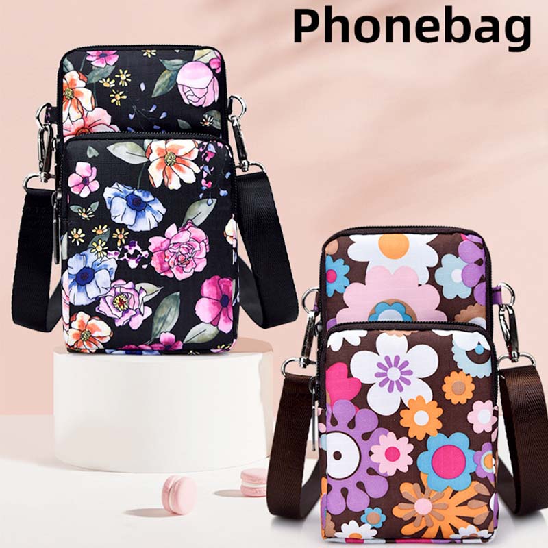 Lightweight Mini Shoulder Bag Women Purse Floral Crossbody Wallet Phone Bag