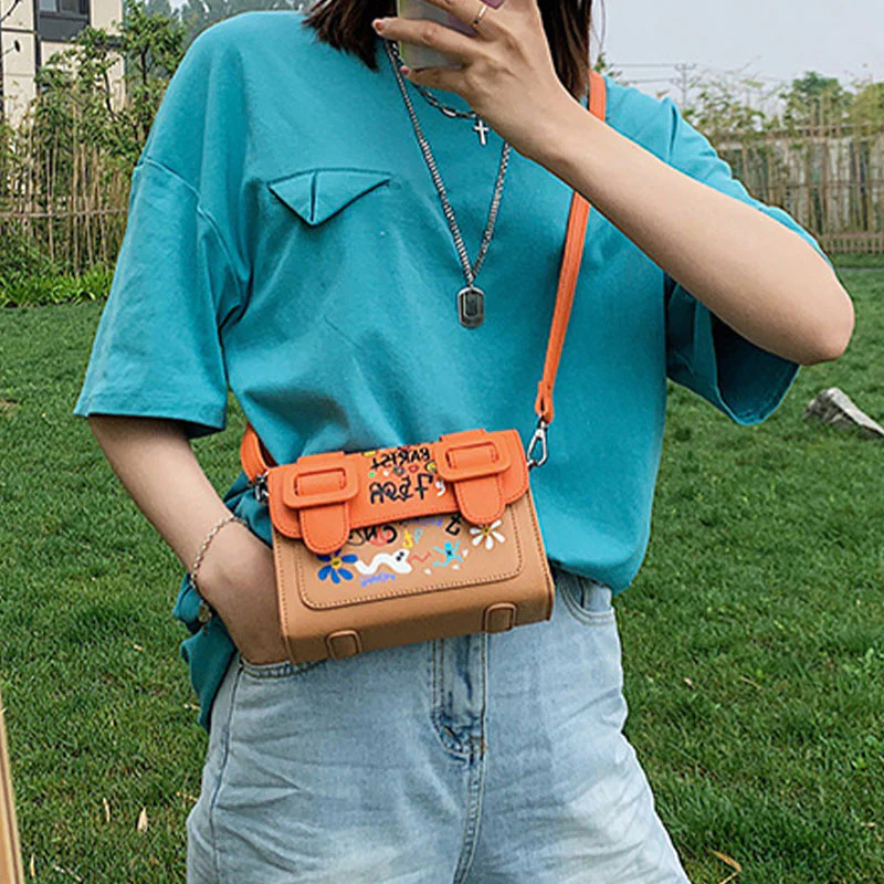 Graffiti Small Phone Purse Fashion Crossbody Shoulder Bag Handbag