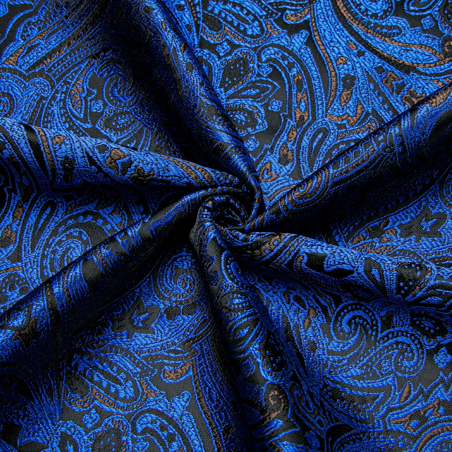 New Deep Blue Paisley Silk Men's Short Sleeve Shirt