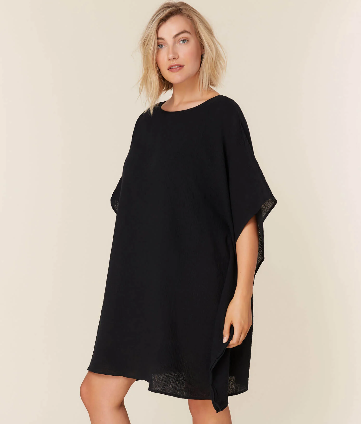 The Magdalena Kaftan - Cotton Gauze - Black