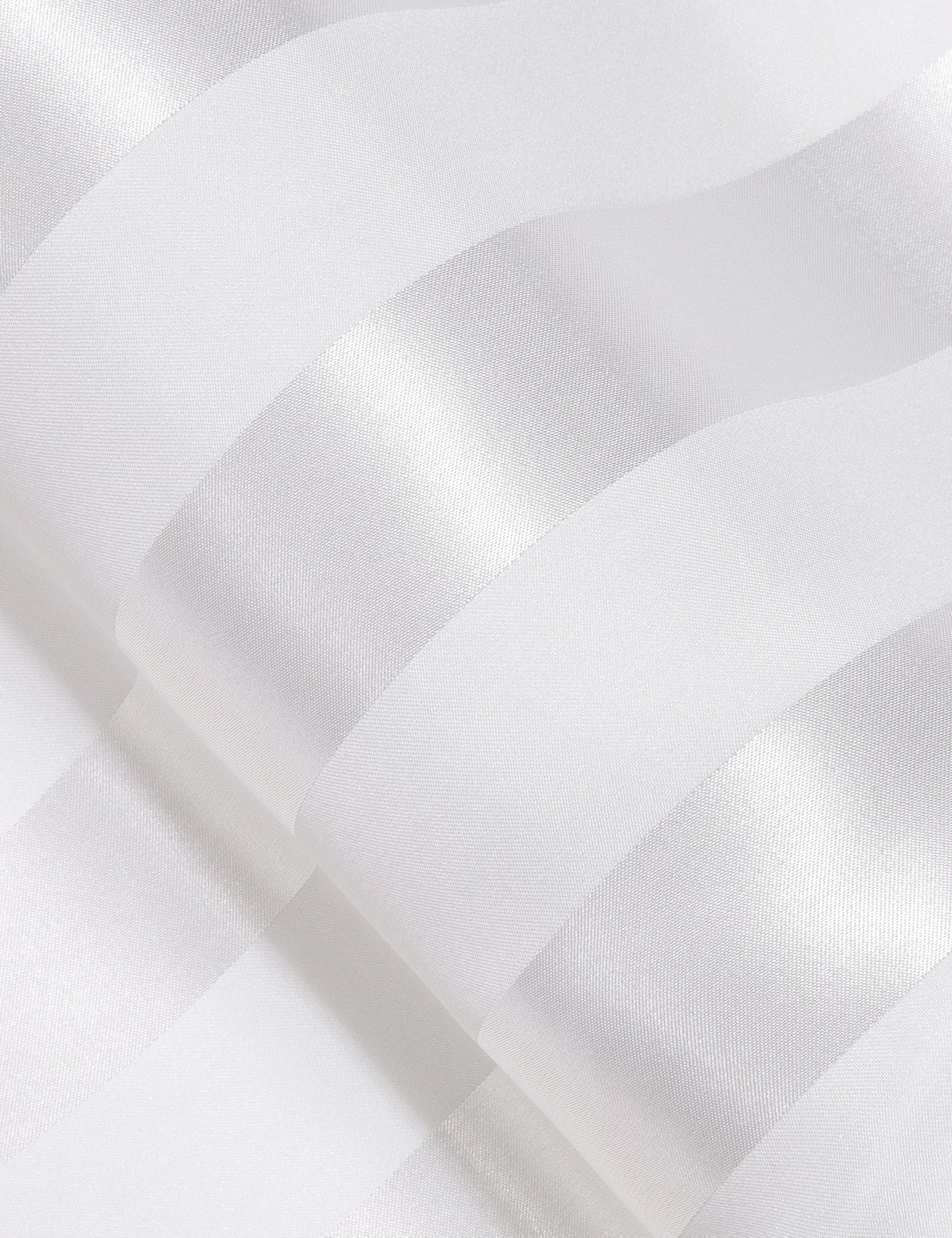 White Striped Shiny Satin Men's Long Sleeve Shirt