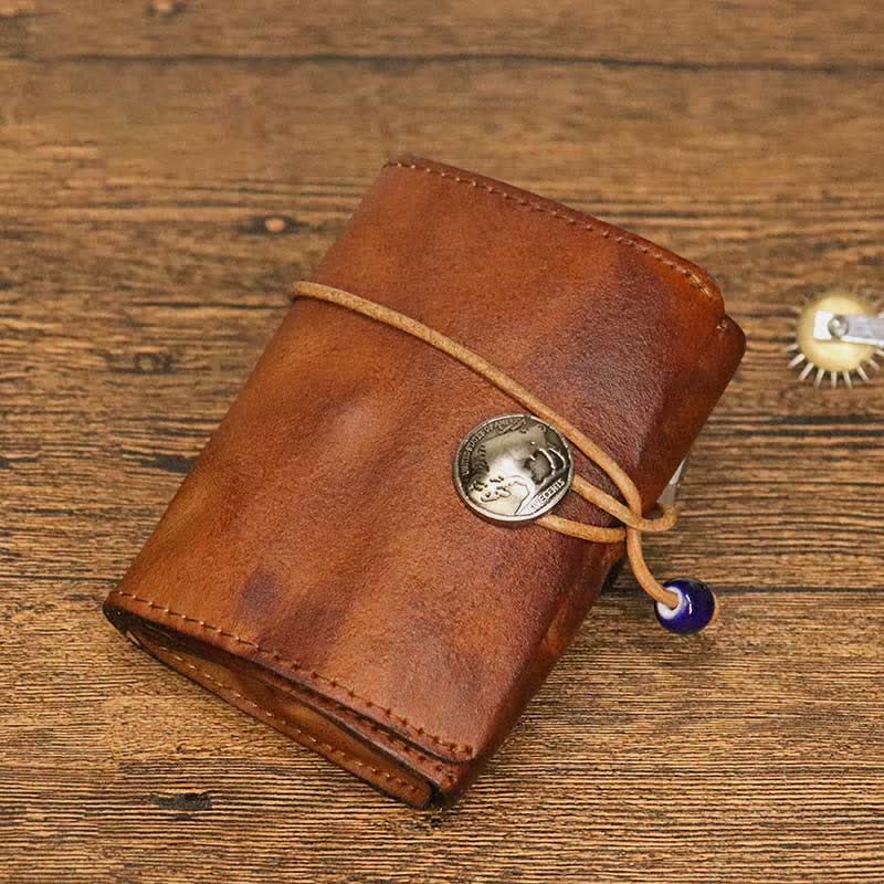 Retro Handmade Genuine Leather Card Holder Wallet for Men Women