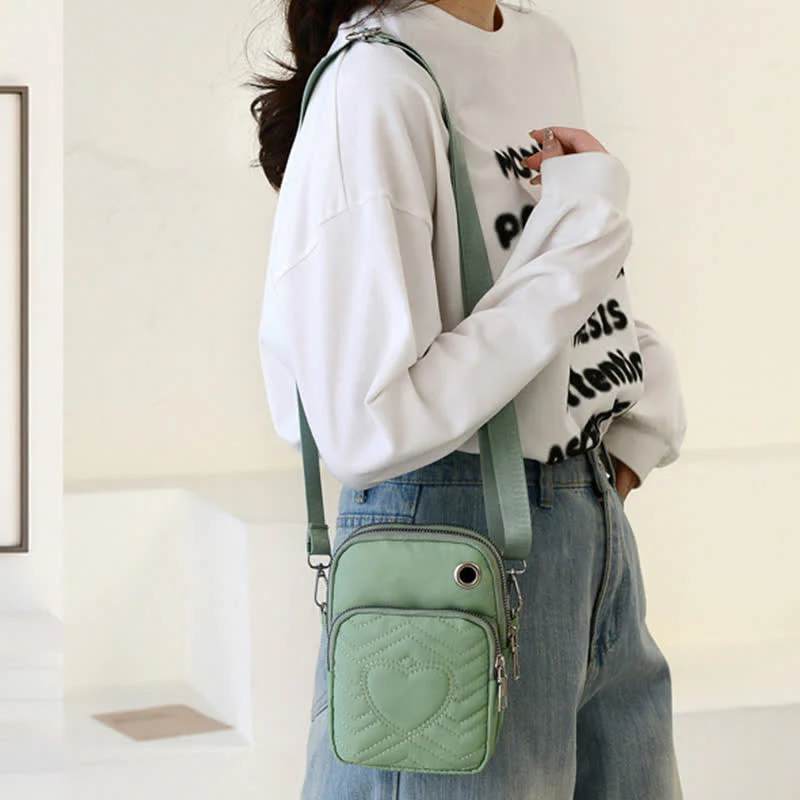 Double Compartment Cellphone Crossbody Mini Bag Lightweight Cute Shoulder Purses