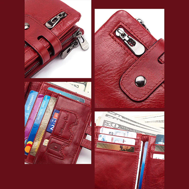 RFID Multifunctional LargeCapacity Genuine Leather Wallet