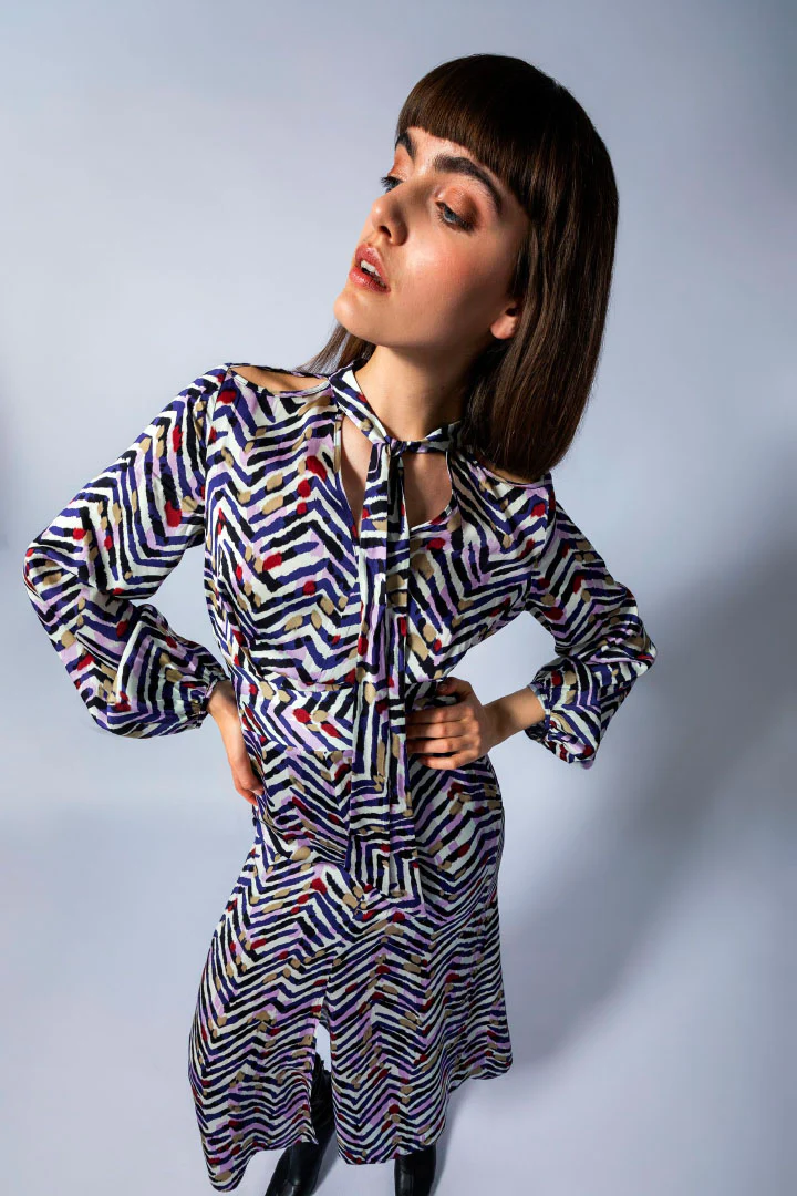Azure Printed Detail Dress