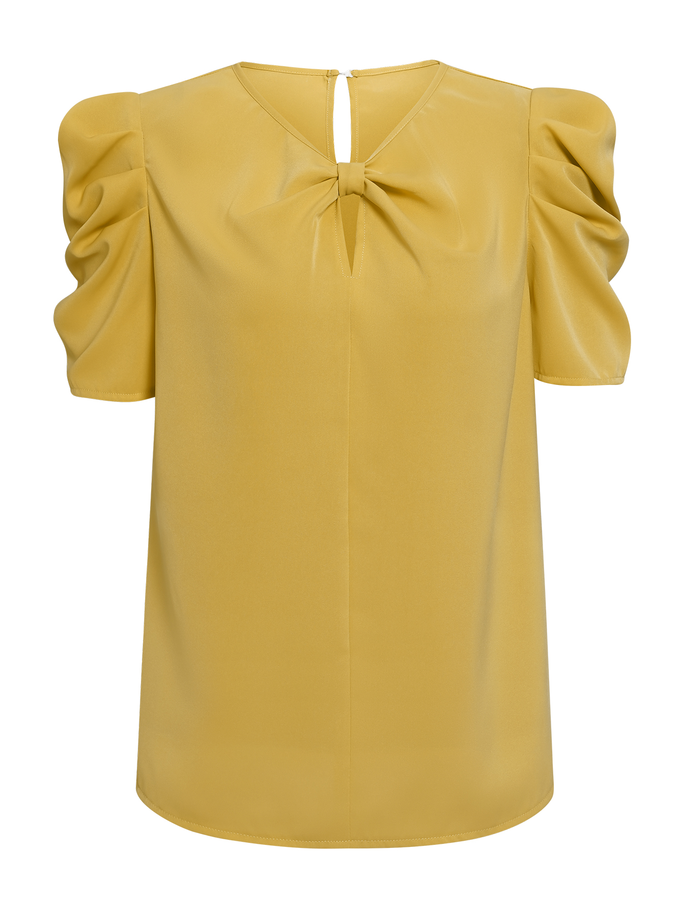 Women Mutton Sleeve Knot Front Tops Casual Summer Tops