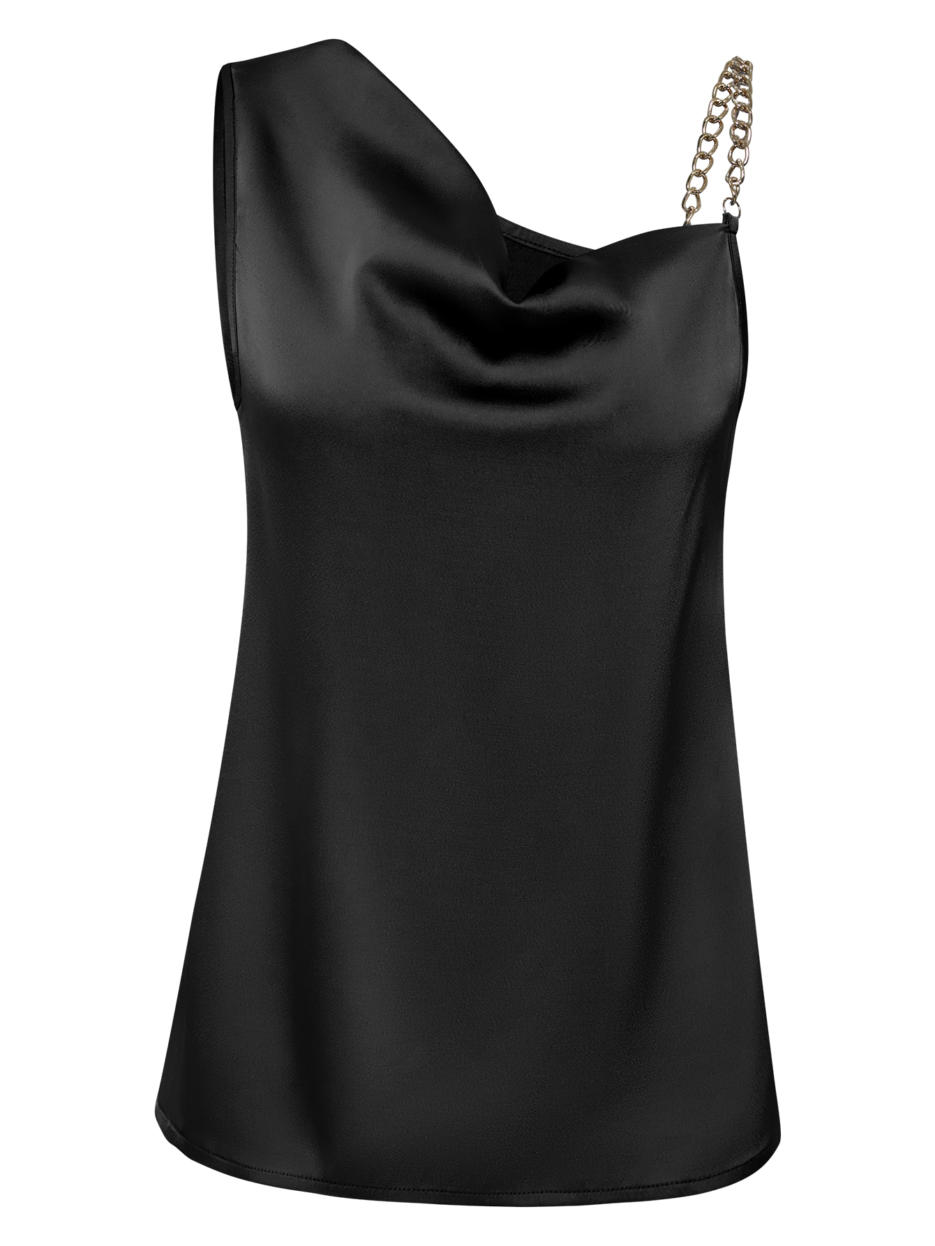 Women Chain Strap Camisole Tops Asymmetrical Sleeveless