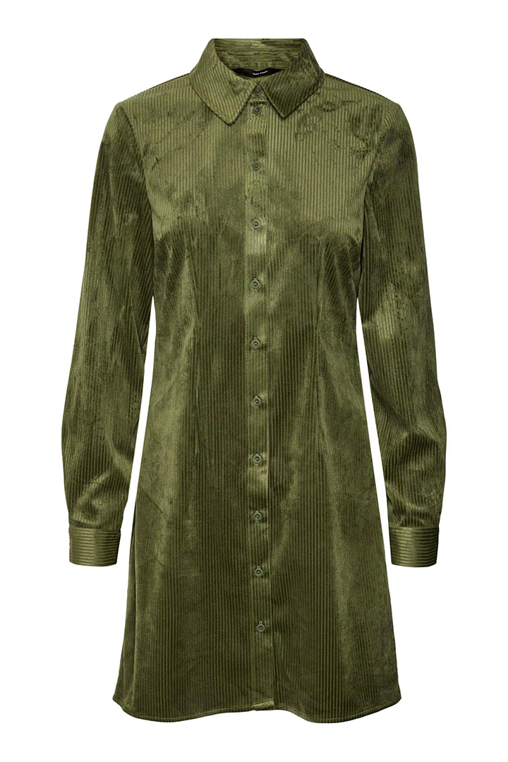 Trim Short Shirt Dress