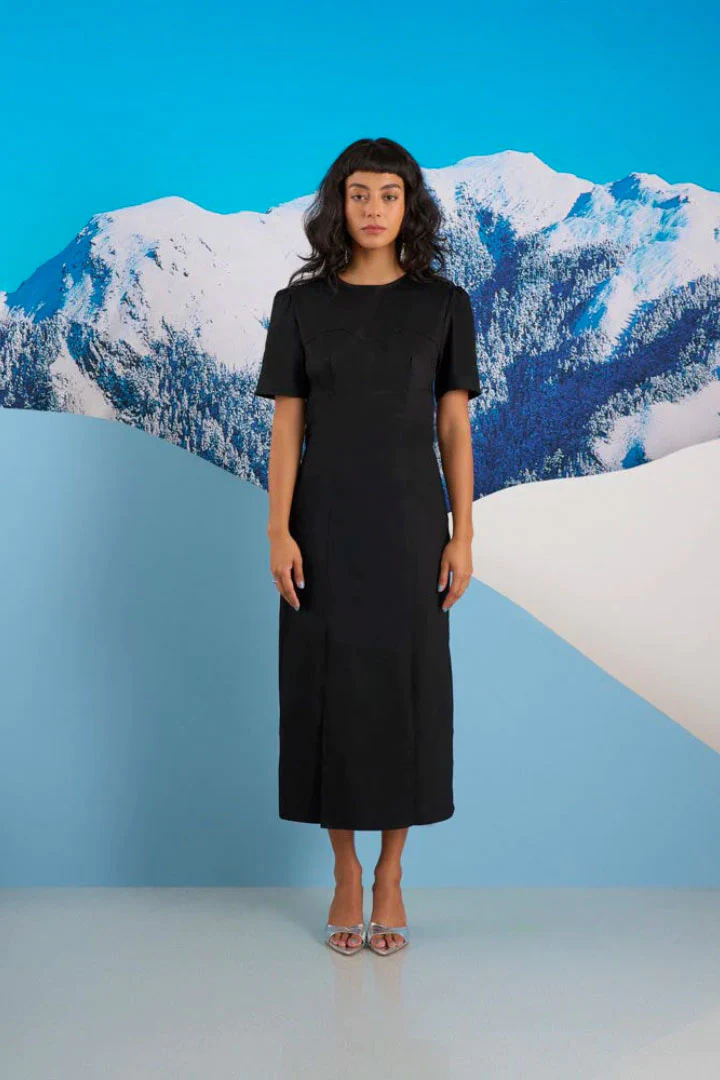 Anya Seamed Midi Dress