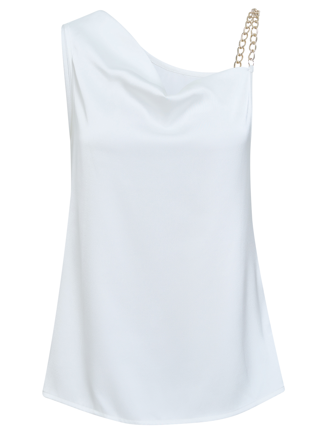 Women Chain Strap Camisole Tops Asymmetrical Sleeveless