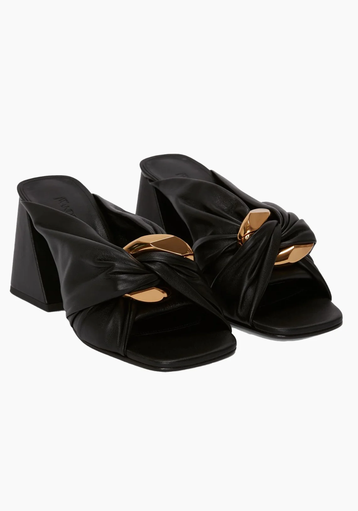 CHAIN LINK HEEL MULE BLACK