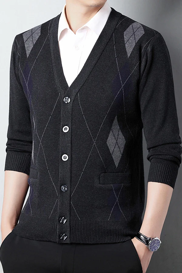 Check casual knit sweater