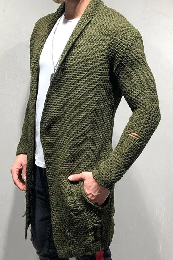 Men's Long Cardigan Sweater