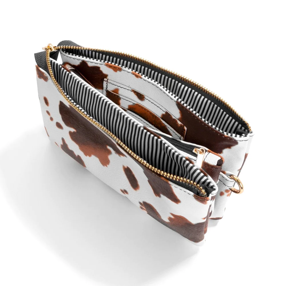 Faux Leather Animal Print Crossbody Purse