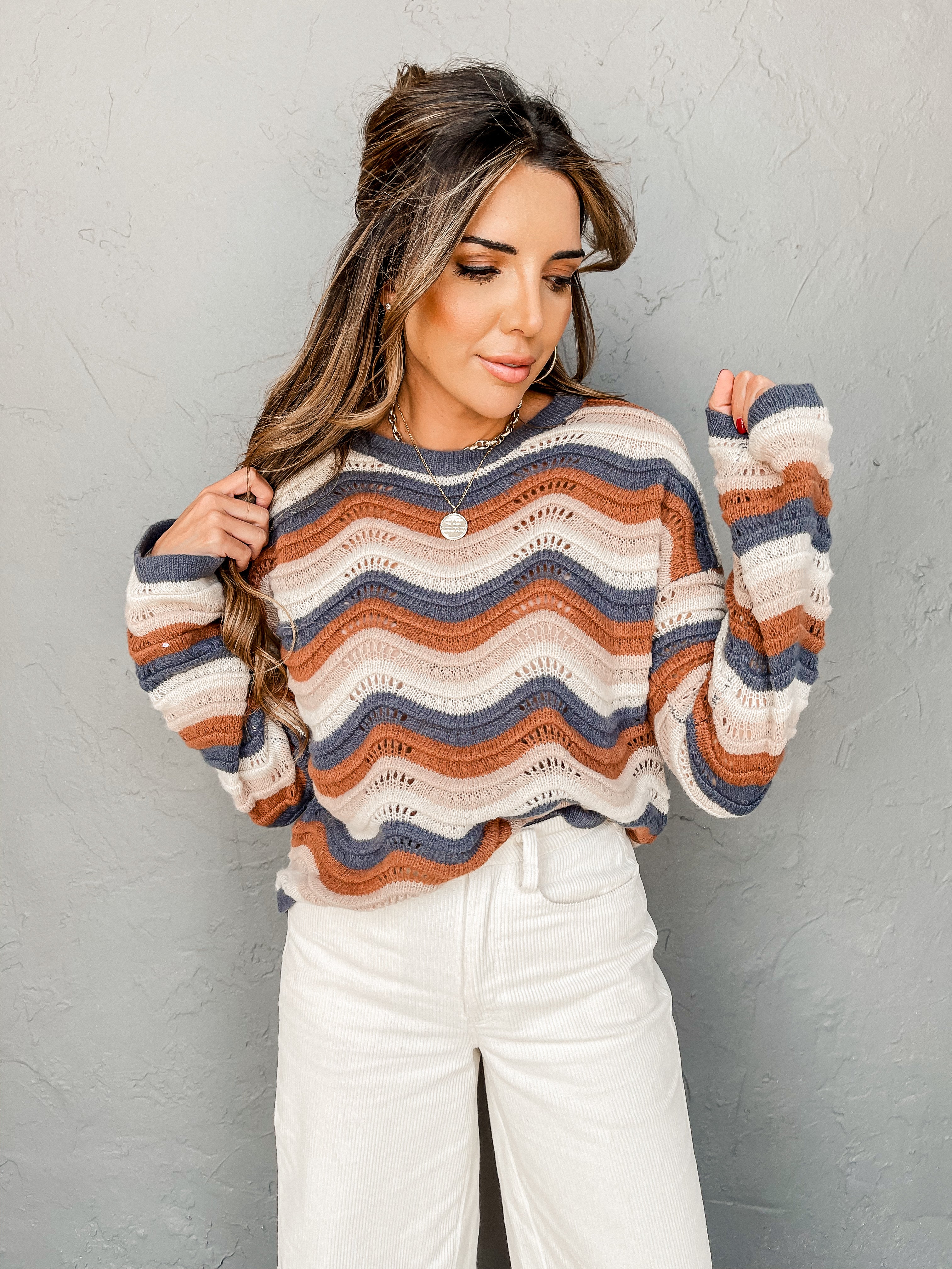 Changing Seasons Zig Zag Textured Sweater