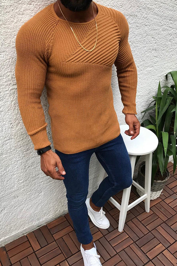 Men's Length Sleeve Round Neck Sweater