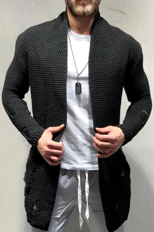 Men's Long Cardigan Sweater