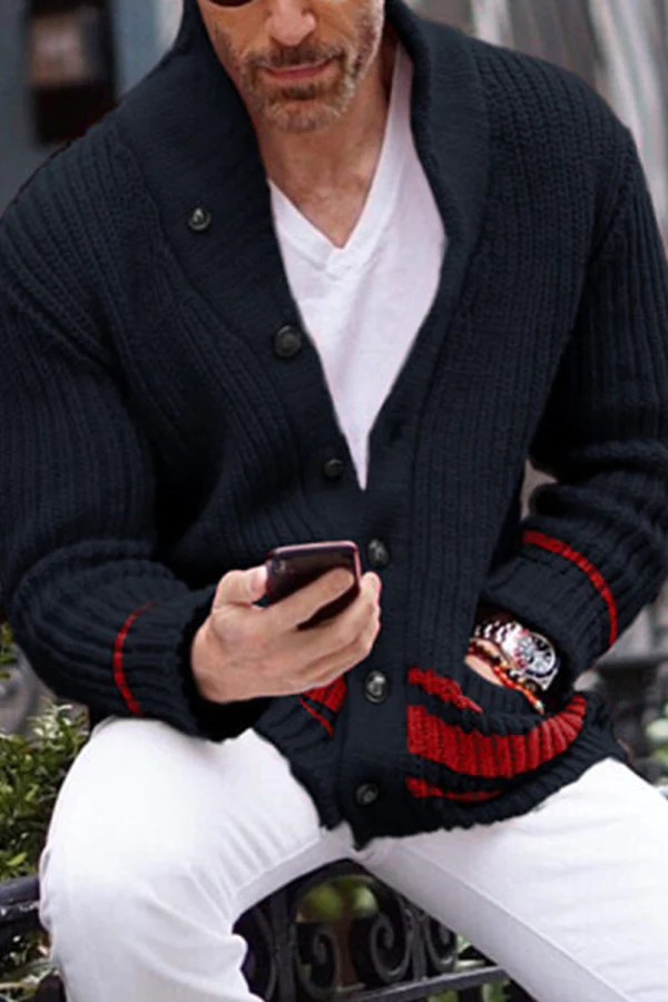 Men's Leisure Comfort Half-high Collar Sweater Button Jacket