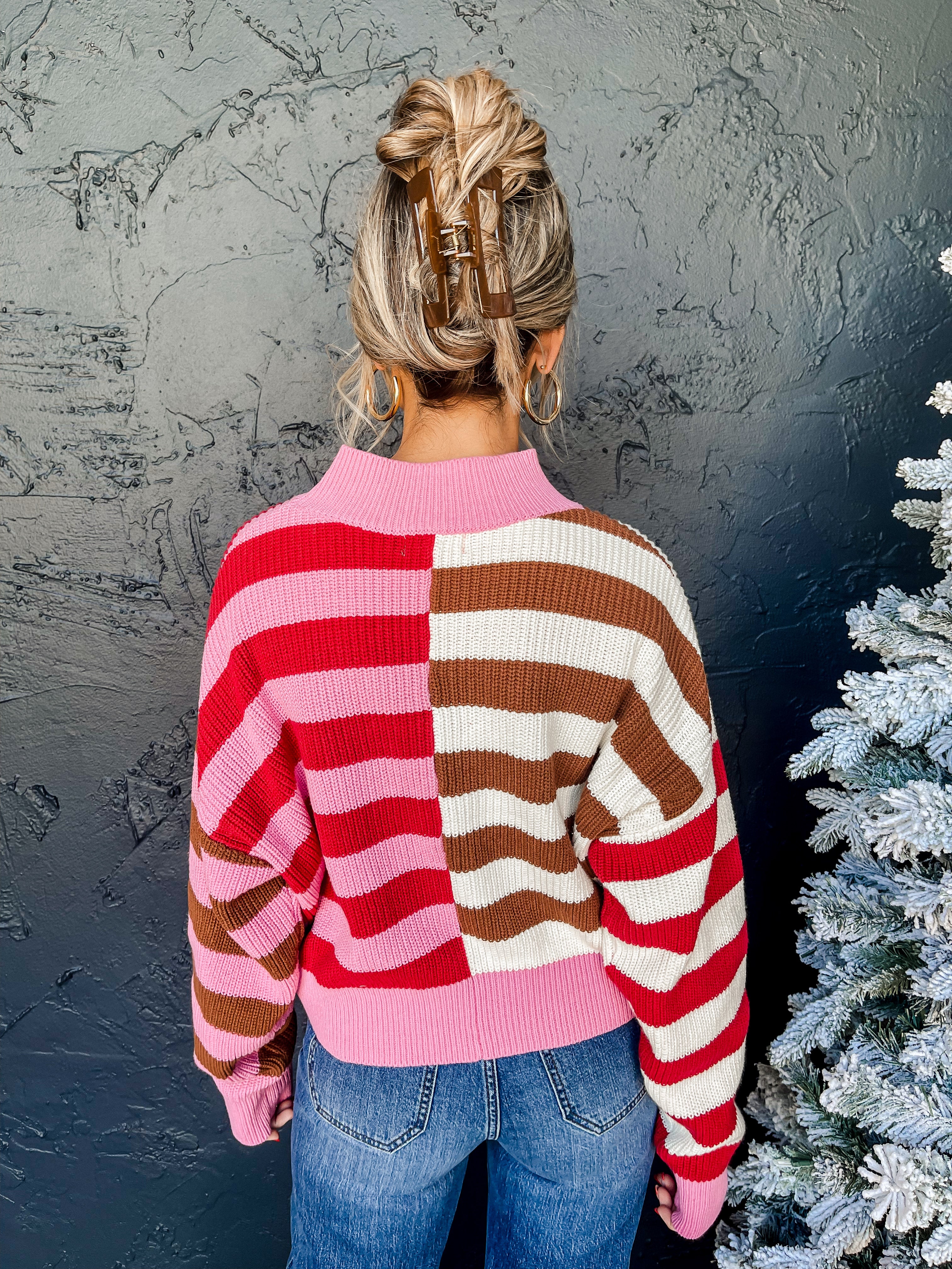 Neopolitan Striped Color Block Sweater