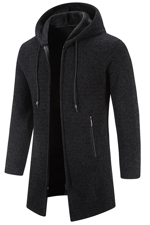 hooded sweater zipped cardigan