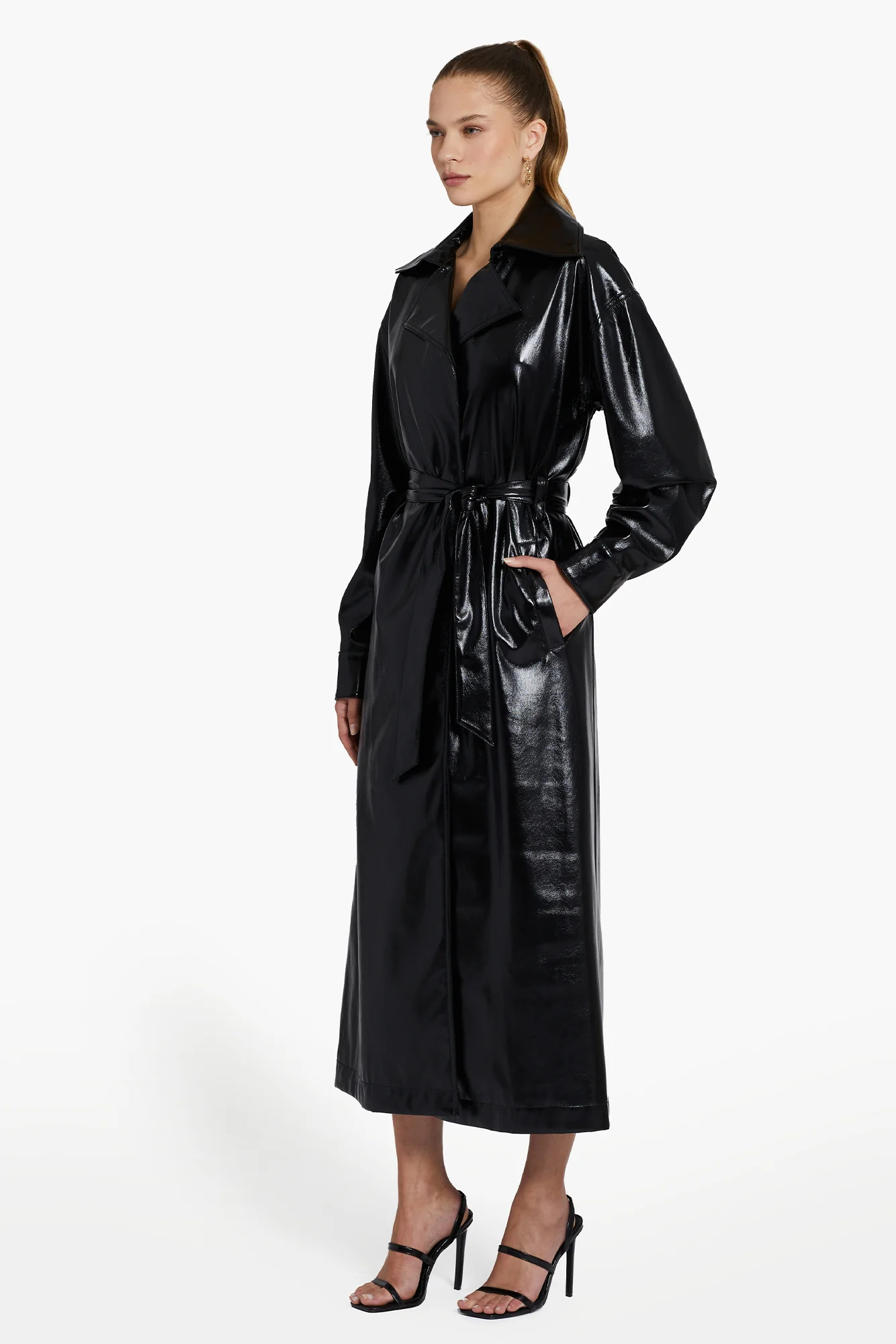 Lansing Coat in Patent Leather