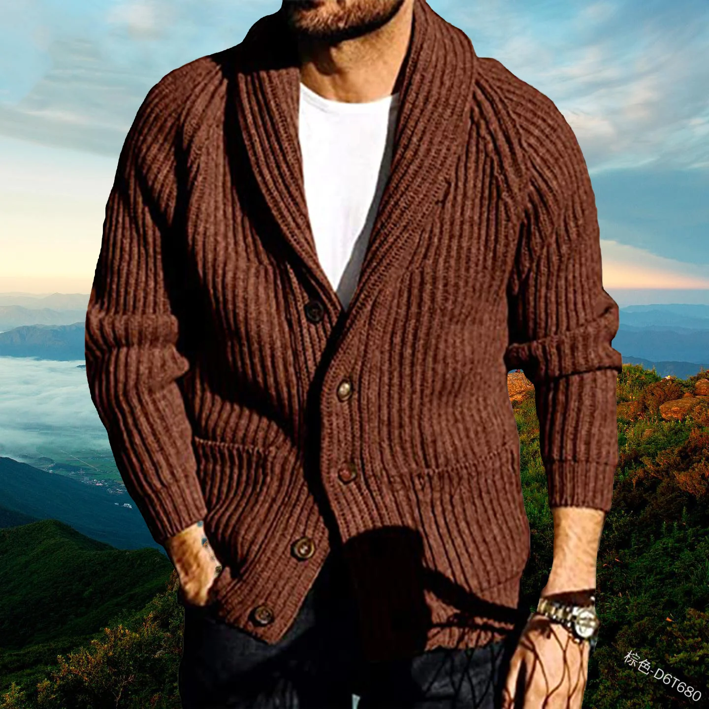 Men's Autumn And Winter Sweater Long Sleeve Slimming Cardigan Lapel