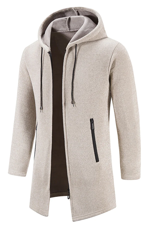 hooded sweater zipped cardigan