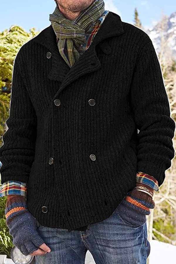 Men's Stand-up Collar Double Breasted Jacket