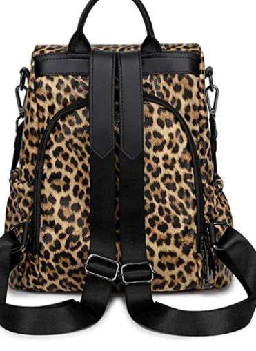 Large Leopard Backpack With Pouch
