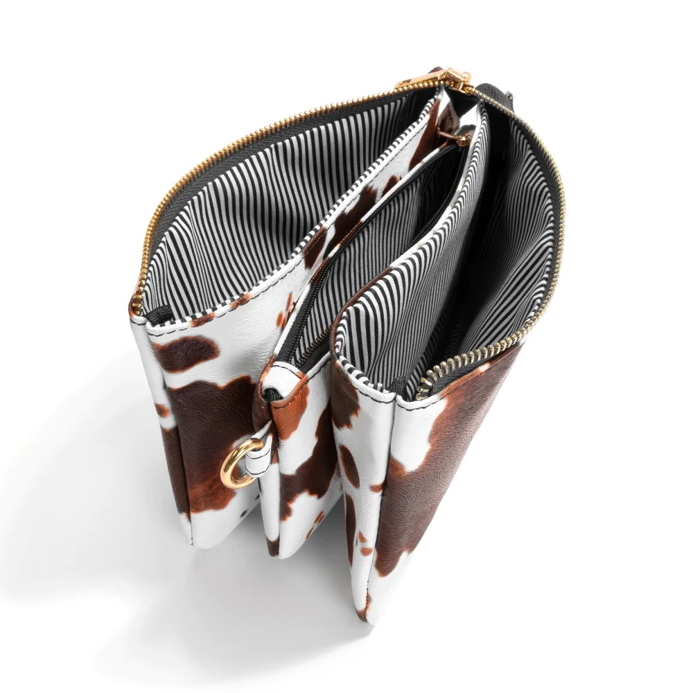 Faux Leather Animal Print Crossbody Purse