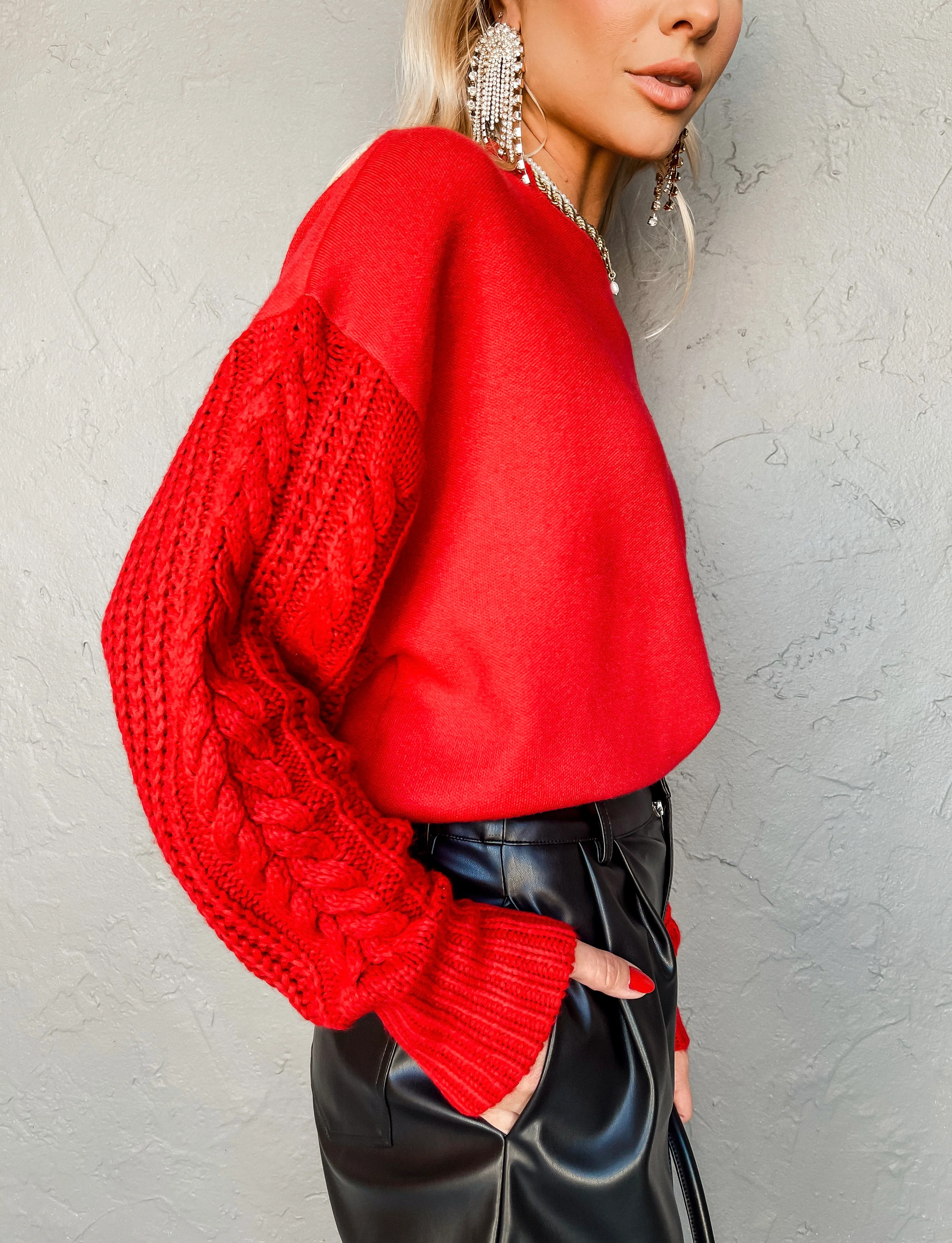 Essentially Yours Cable Sleeve Sweatshirt