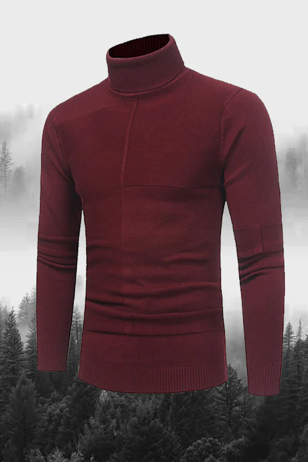 Solid Color Turtleneck Sweater