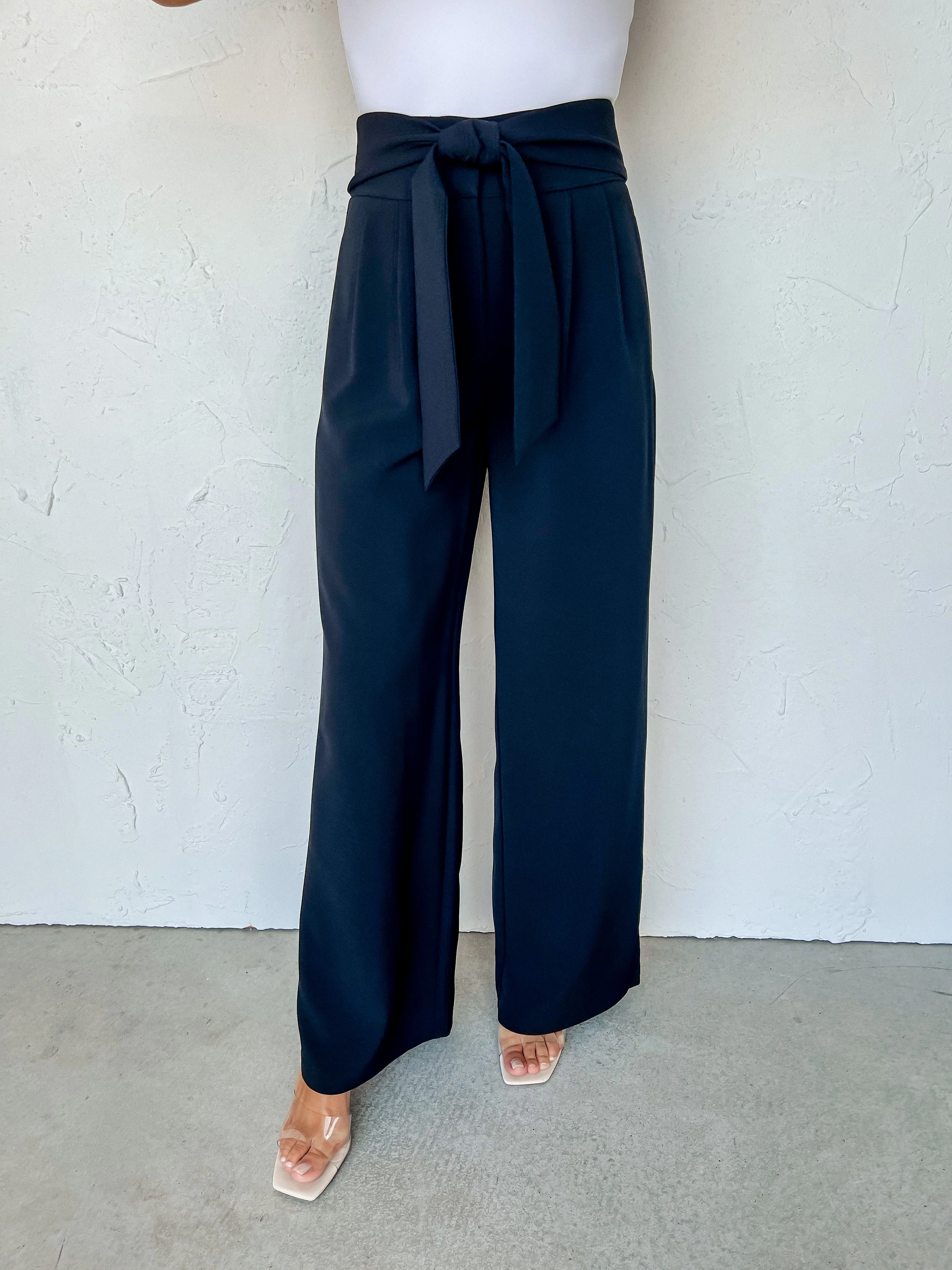 Loft Waist Tie Wide Leg Pants