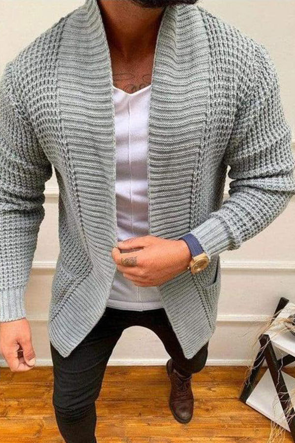 Men's Cardigan Sweater Fashion Striped Leisure Knit Jacket