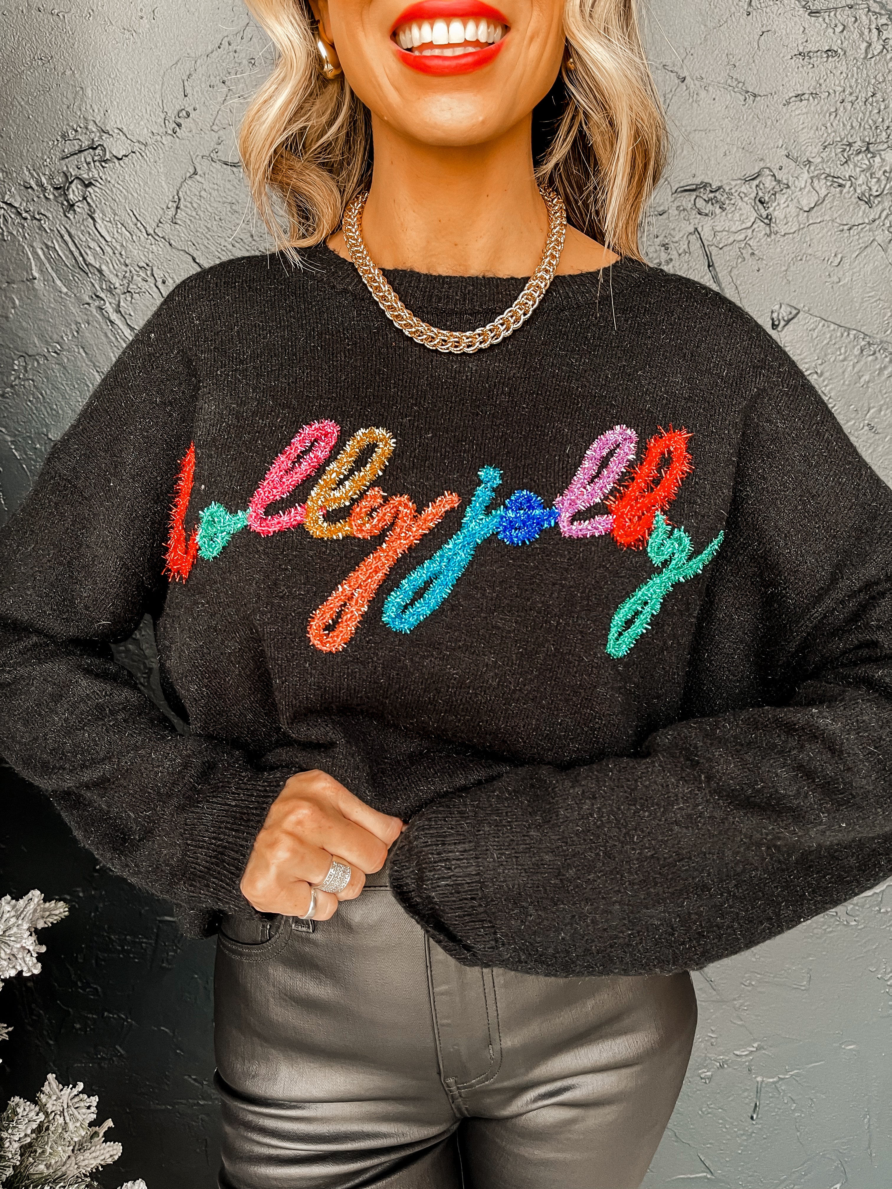 Holly Jolly Tinsel Sweater