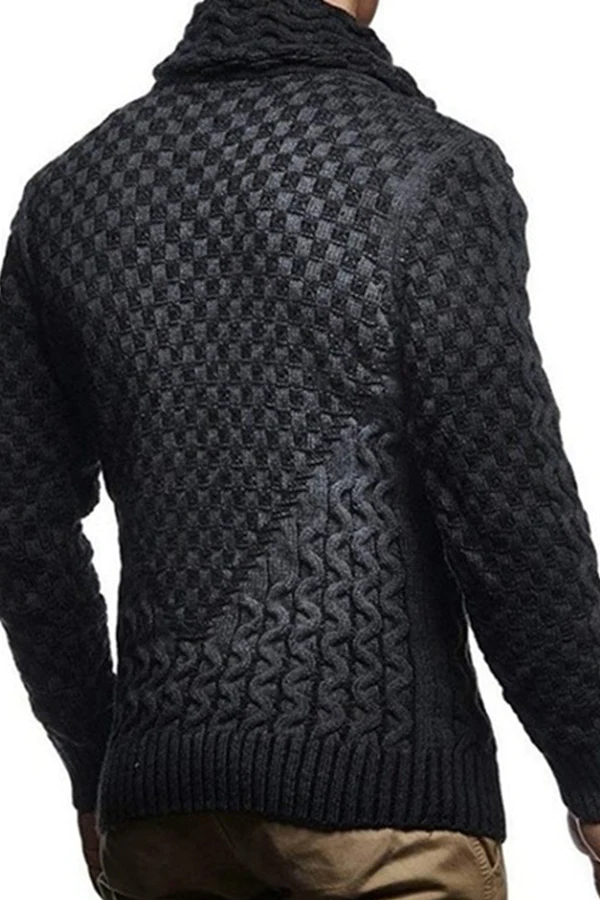 Pullover Turtleneck Jacquard Sweater